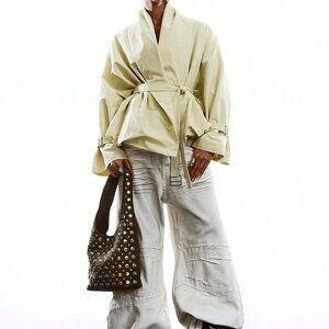 Mint Green Casual Women's Minimalist Long Sleeve Trench Coat